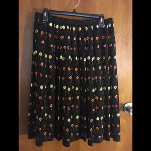 Silk Skirt with Flowers